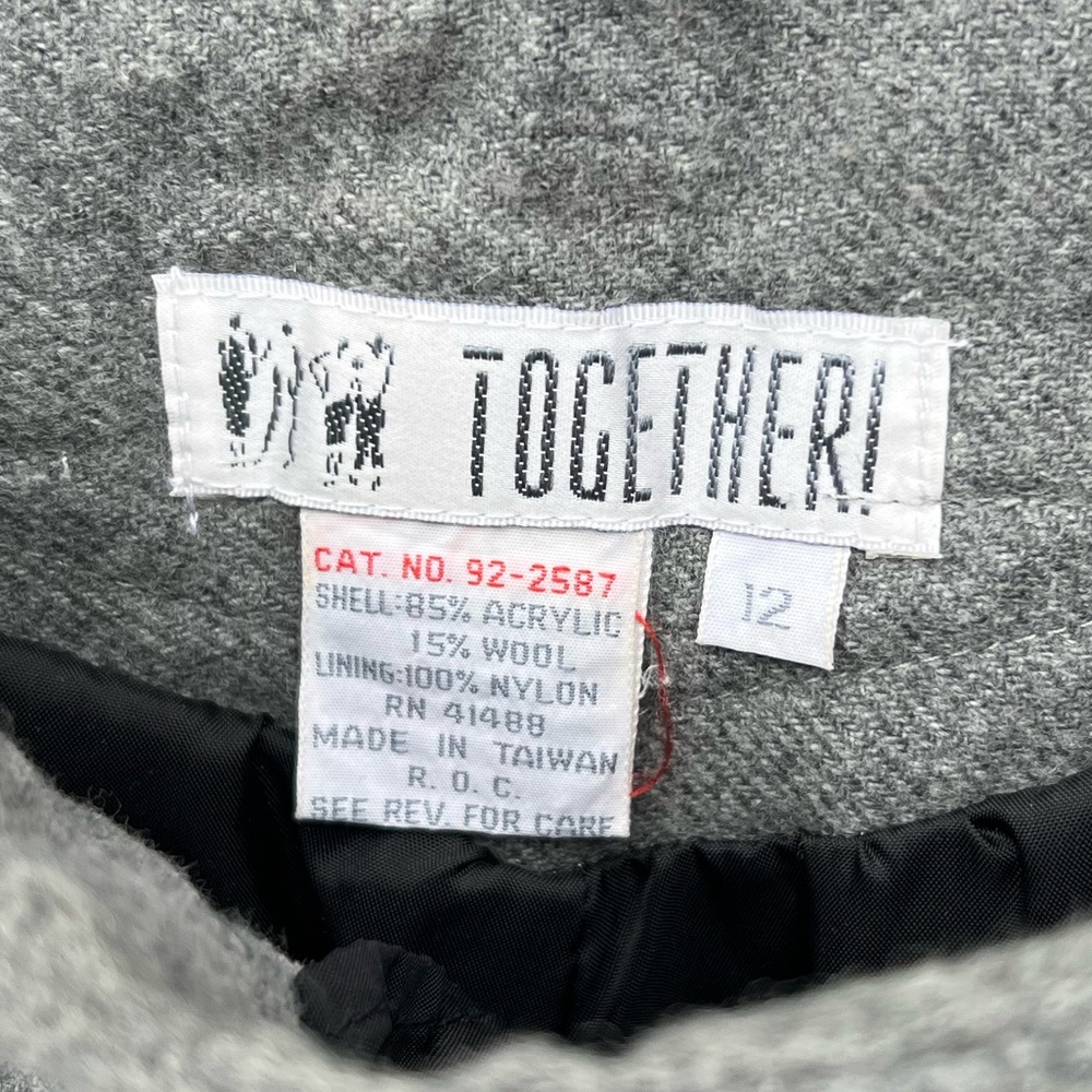 Together! Vintage Acrylic Wool Blend Gray Warm Weather Trousers Size 12 - Picture 4 of 5